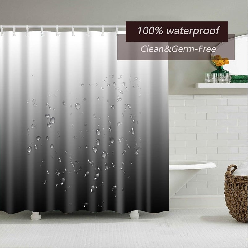 TIKABC Shower Curtain Liner, Grey Lightweight Shower Curtain Liners, Plastic Shower Curtains, 72x72 inch PEVA Shower Liner with 12 Grommet Holes 3 Magnetic Weights - Image 3